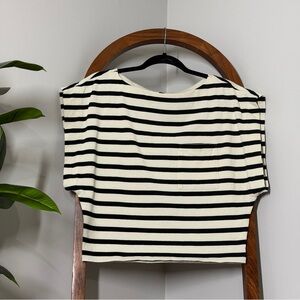 J. Crew Black and White Striped Top
